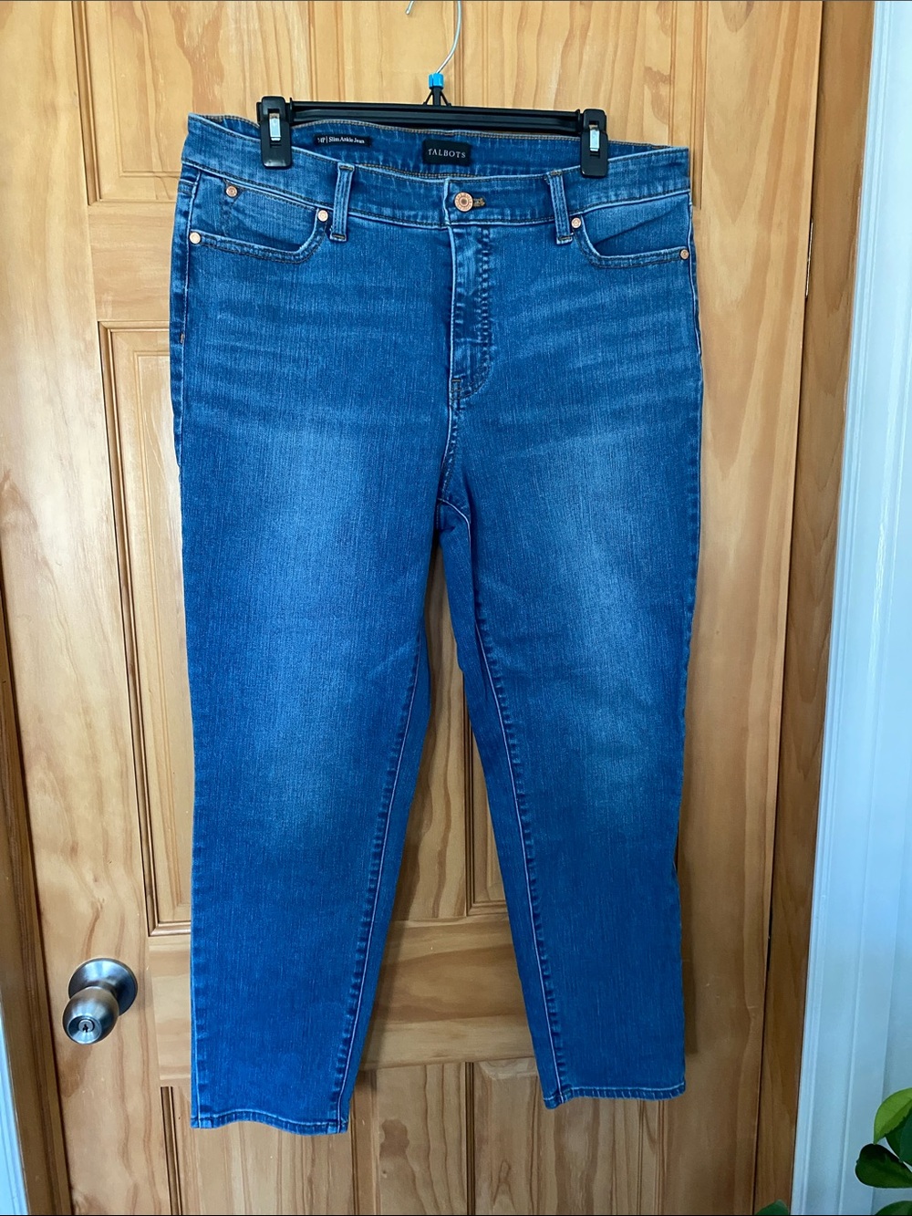 Talbots Blue Cropped Straight-Leg Jeans